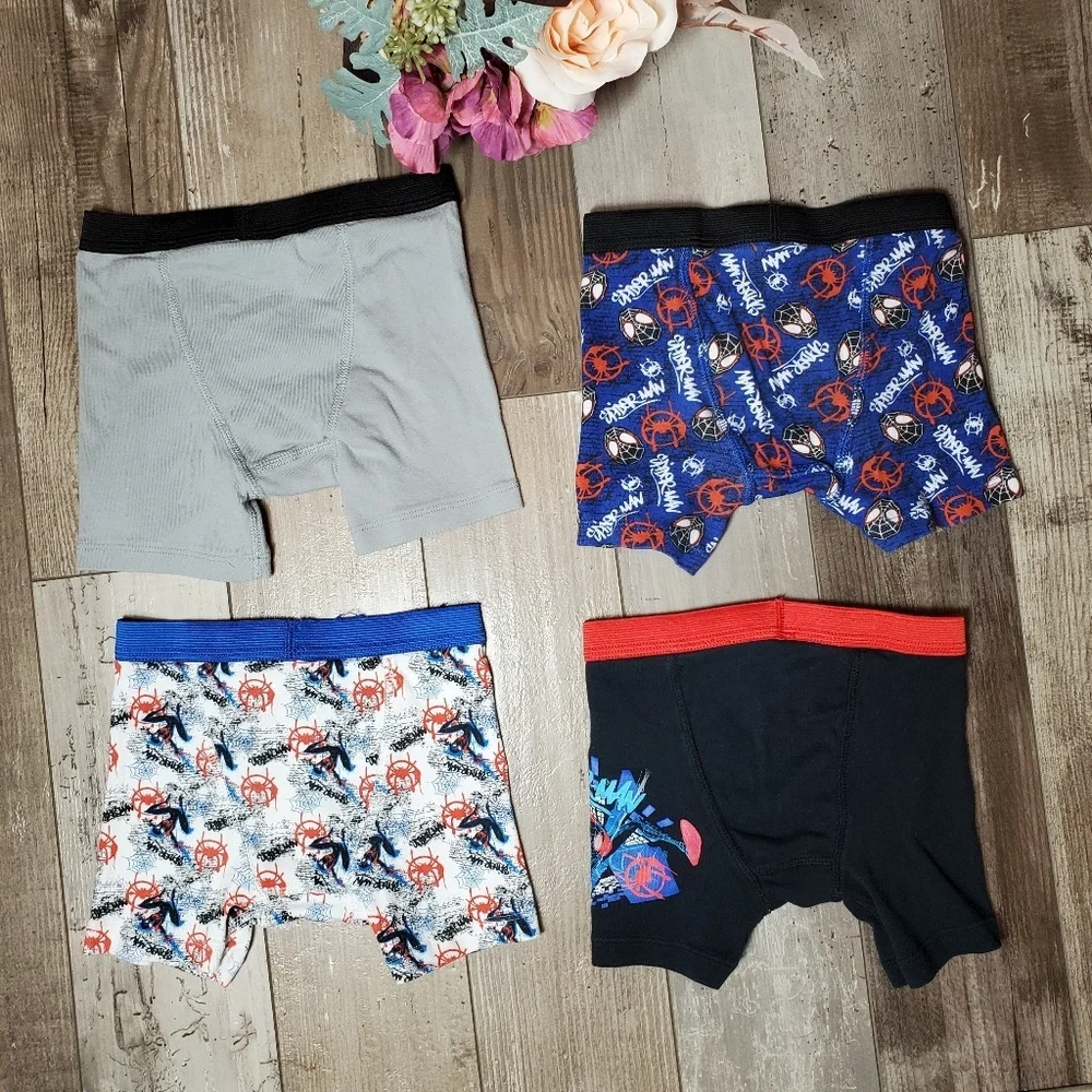 Spiderman Mandalorian Boys Boxer Brief Underwear Bundle 4pc Size 8